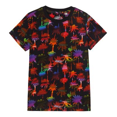 Boys' black palm tree print t-shirt